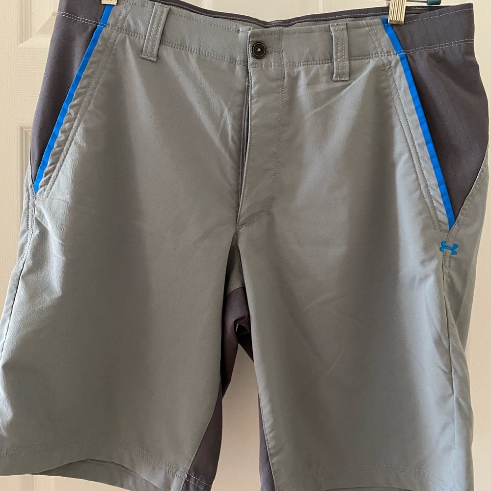 Men’s Under Armour shorts gray/blue. Size 36